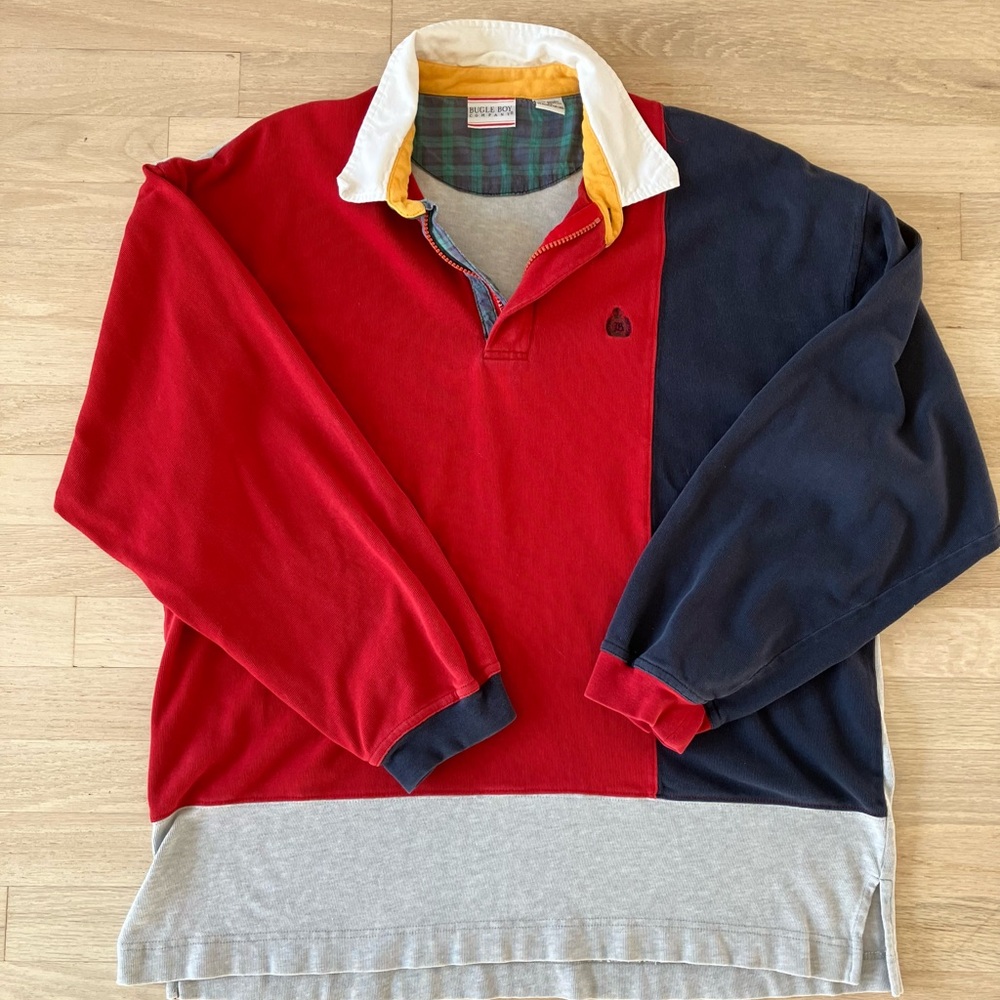 Vintage Bugle Boy Company men’s long sleeve polo shirt